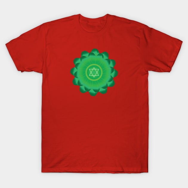 Heart Chakra, Aanahata Chakra Yoga and Meditation T-Shirt by Global Creation